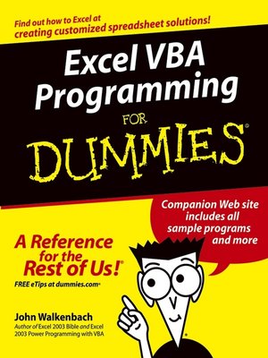 cover image of Excel VBA Programming For Dummies